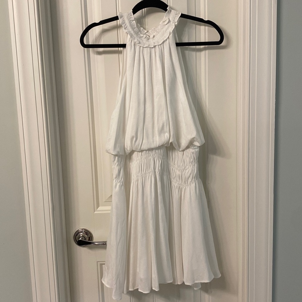 White high neck boutique dress